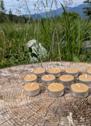 Hand-Poured Canadian Beeswax Tealights - 12 Pack