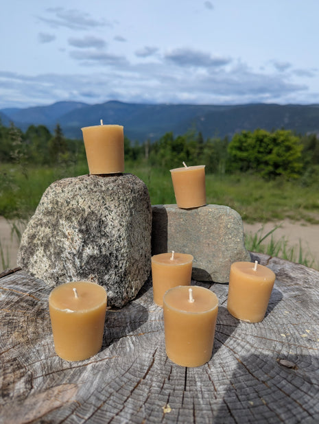 Hand-Poured Beeswax Votive Candles - 4 Pack