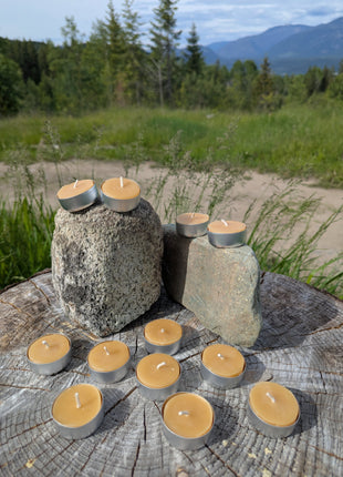 Hand-Poured Canadian Beeswax Tealights - 12 Pack