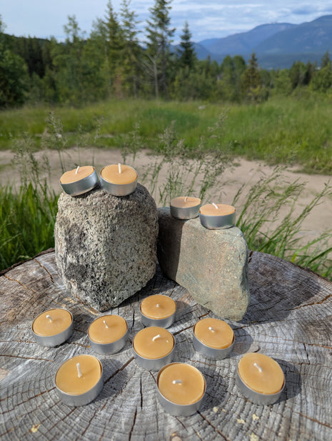 Hand-Poured Canadian Beeswax Tealights - 12 Pack