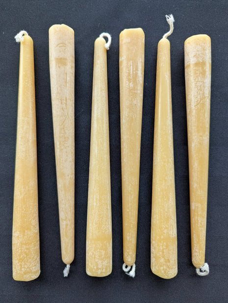 Handmade Beeswax Taper Candles - Set of 6