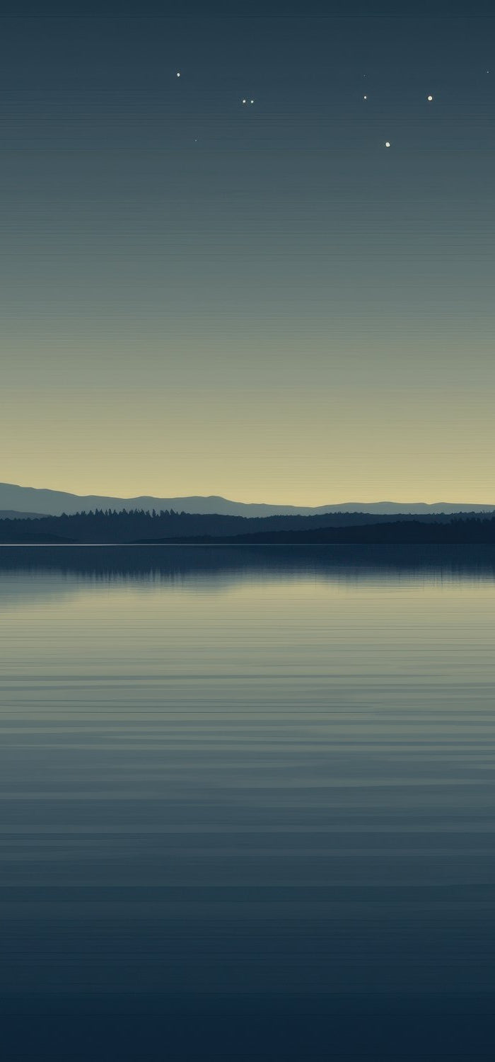 illustration of a moonlit Canadian lake with a loon and reflected moon among stars. - Loonmoon